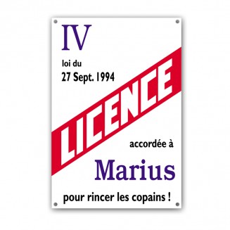 Plaque - Licence IV